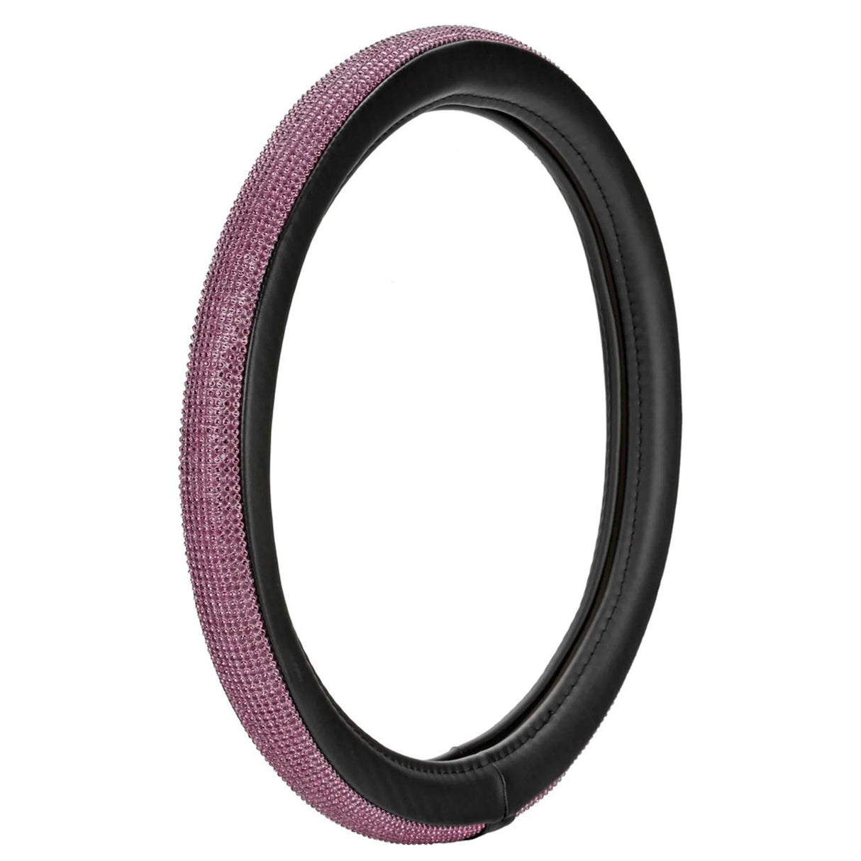 Husă volan, elastică, model cu diamante roz, 37-39 cm