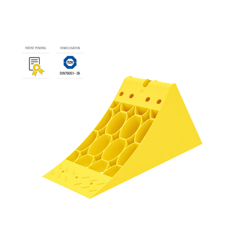 Opritor roată, cala blocare roată, cu inserție metalică