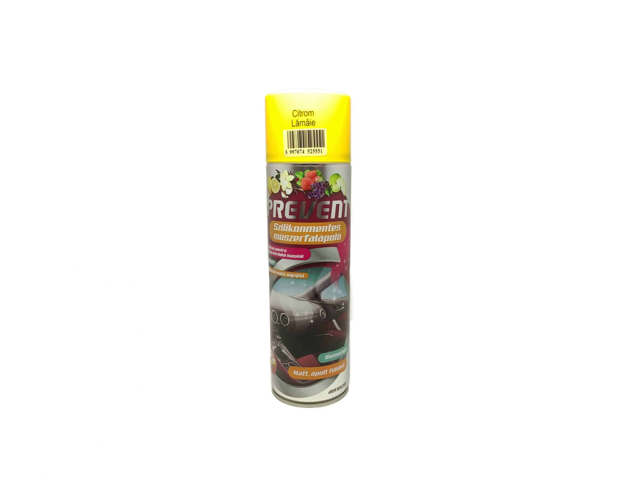 Spray bord auto mat, fără silicon, strălucitor, parfumat, Prevent 500 ml, 4 variante