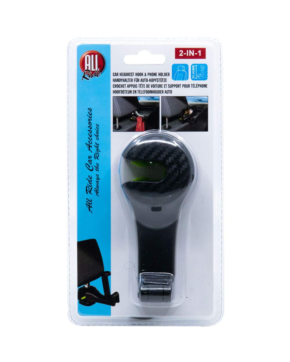 Suport auto telefon și cârlig tetieră, 2 in 1, All Ride