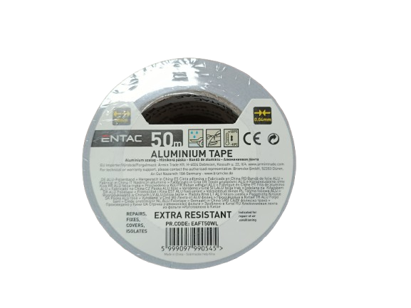 Bandă adezivă din aluminiu rezistă la temp. 120°C, 50mmx50m