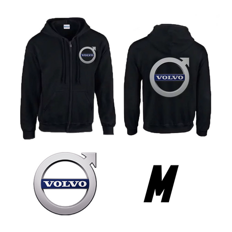 Hanorac cu glugă negru cu sigla Volvo 