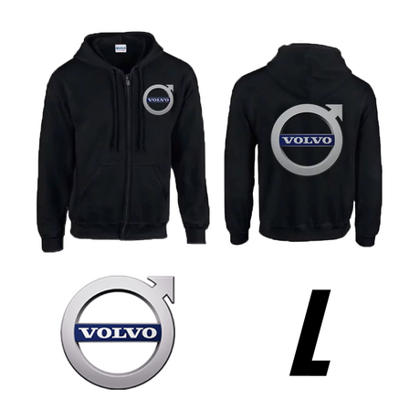 Hanorac cu glugă negru cu sigla Volvo 