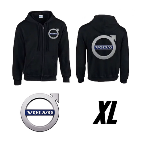 Hanorac cu glugă negru cu sigla Volvo 