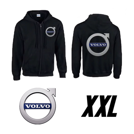 Hanorac cu glugă negru cu sigla Volvo 