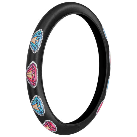 Husă volan, elastică, model cireșe sau diamant, 35-40 cm, 2 variante