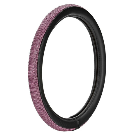 Husă volan, elastică, model cu diamante roz, 37-39 cm