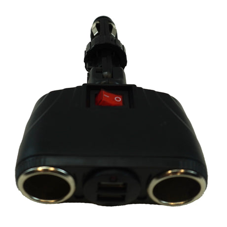 Distribuitor de brichetă dublă cu 2 ieșiri USB și întrerupător 