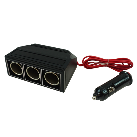 Adaptor brichetă auto, triplu, 12/24V