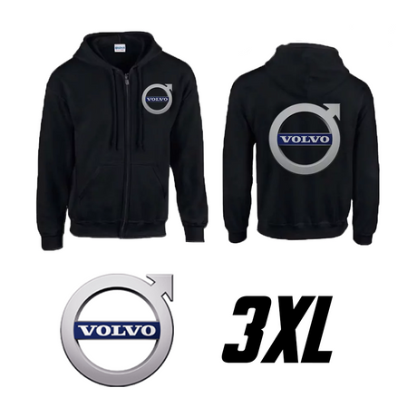 Hanorac cu glugă negru cu sigla Volvo 