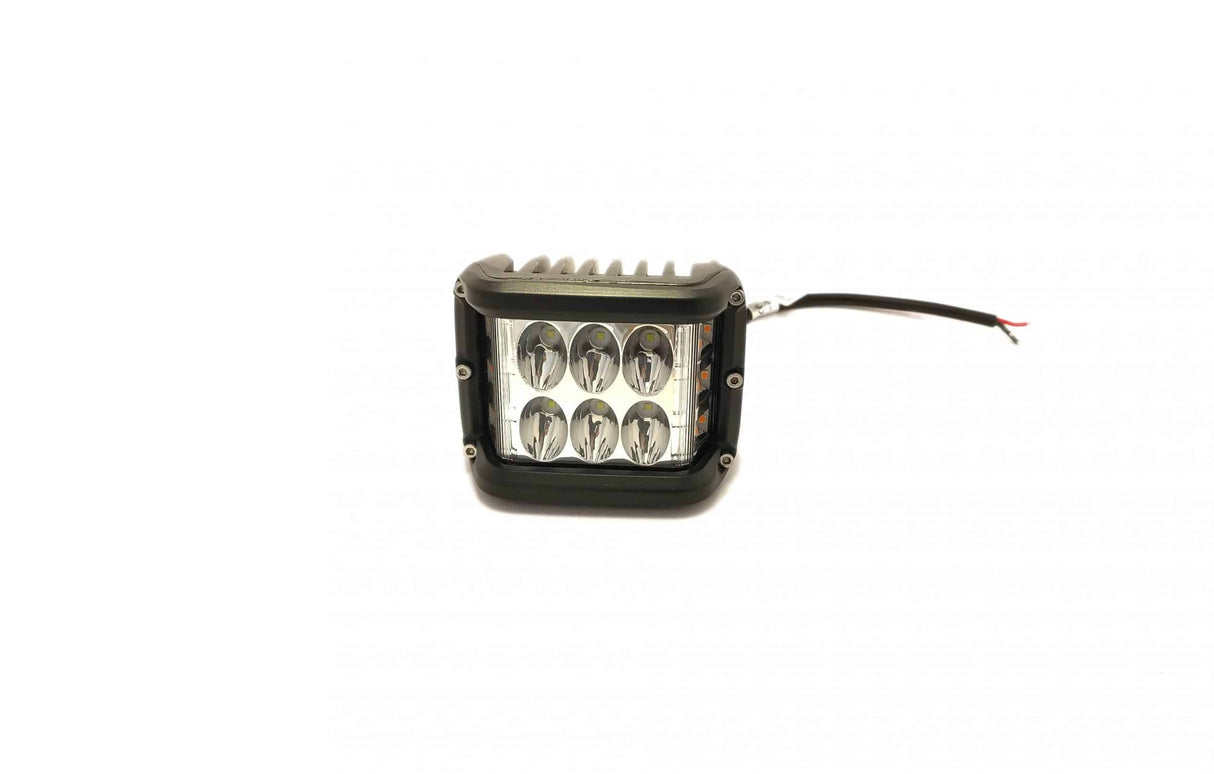 Lampă de lucru LED pătrată cu dublu rând 24W intermitent 12/24V 