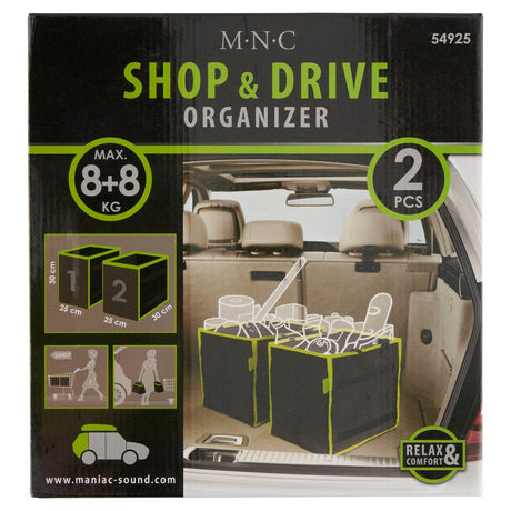 Organizator auto, geantă portbagaj cumpărături, 2 buc, 30x30x25cm