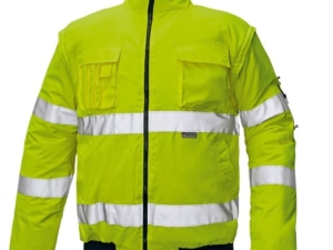 Jachetă de înaltă vizibilitate tip pilot galben cu glugă 2XL