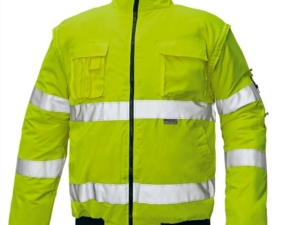 Jachetă de înaltă vizibilitate tip pilot galben cu glugă L